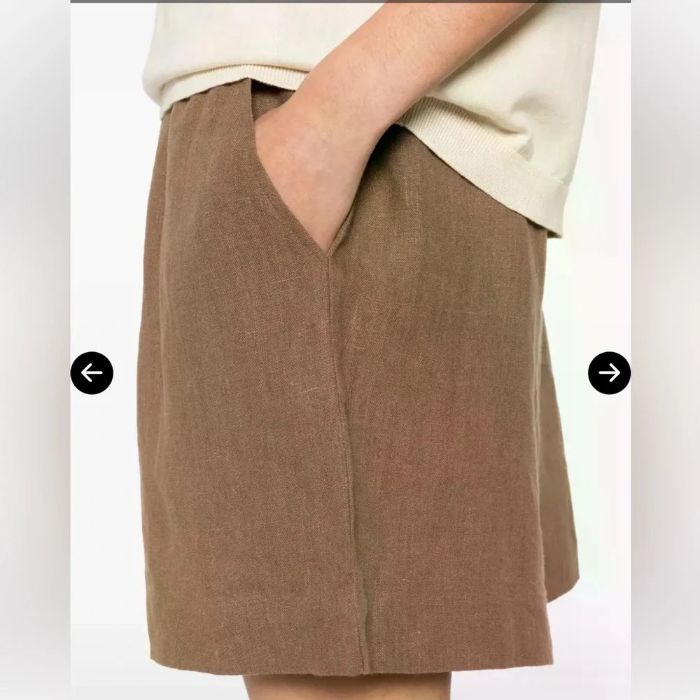 NWT Skall Studio Edgar Linen Shorts Cedar Brown Size 34 XS